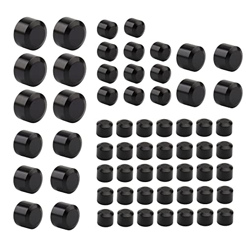Motorcycle Bolt Covers Head Bolt Toppers Caps Kit for Harley Touring Road King Street Glide Road Glide 2017-2023 Softail 2018-2023 (Pack of 62)