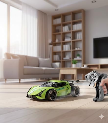 Image of Storm Rapid SRC 1:16 Scale High-Speed RC Racing Car | 2.4GHz Remote Control Drift Car with Rechargeable 3.7V Battery, USB Charging & LED Effects | Fast Sport RC Car Toy for Kids (Multicolor)