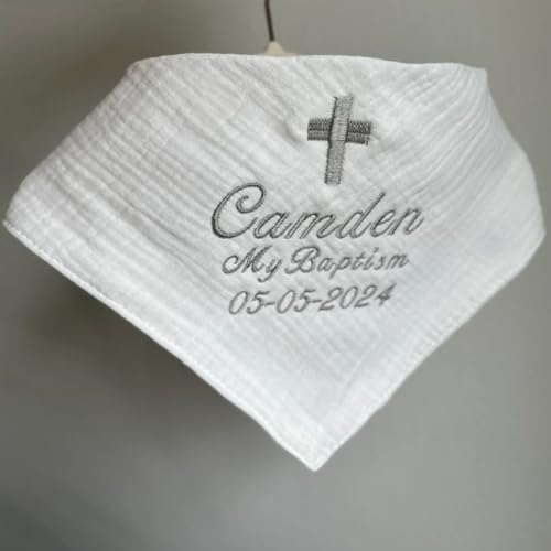 Personalized Baptism Bibs Name Embroidered Baby White Bibs Christian Baptism Bibs Baptism Decor Thoughtful Baby Baptism Gifts Unique Baptism Keepsakes 5