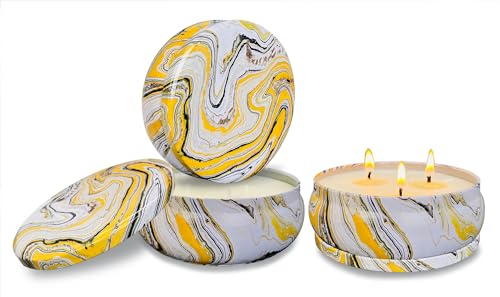 Paquete de 3 velas grandes de citronela de 3 mechas para exteriores, velas aromáticas fuertes de citronela, para patio, camping, fogata, jardines, balcón