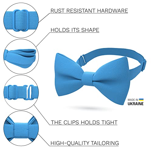Image of Bow Tie House Mens Bowties Pre-tied Shape Clip on Bowtie Solid Men Formal Wear for kids, baby boys, toddler any age bow ties