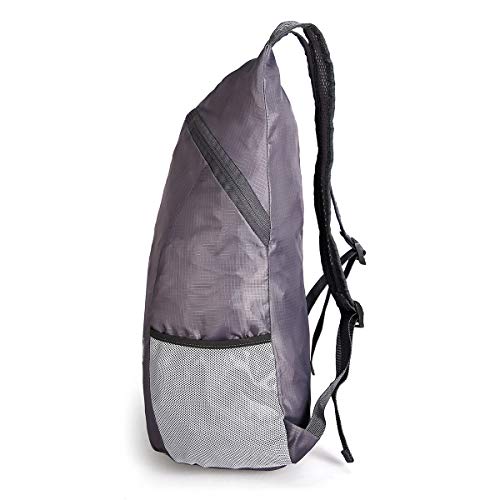 Mochila deportiva ligera impermeable plegable gris miniatura 3