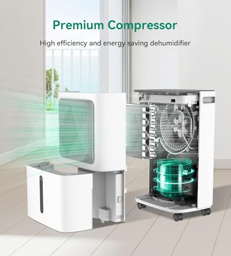 Image of VEAGASO 34 Pint /D, 2500 Sq.Ft Dehumidifier for Basement with Drain Hose