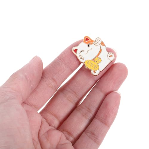 Image of Amosfun Maneki Cat Brooch Pin Cherry Blossom Cat Enamel Pins Cartoon Brooch Pins For Clothes Bags Backpacks Decoration