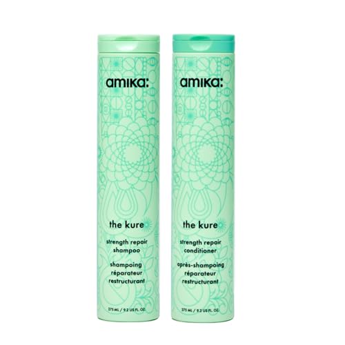amika the kure bond repair shampoo & conditioner, 275ml each