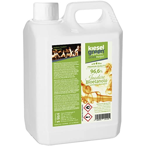 KieselGreen Bioethanolo 5 litri con Fragranza per Caminetto a Etanolo – Bio-etanolo profumato per Ambienti, molte Fragranze - Profumo per Caminetto a bioetanolo da Interno o da Tavolo N5