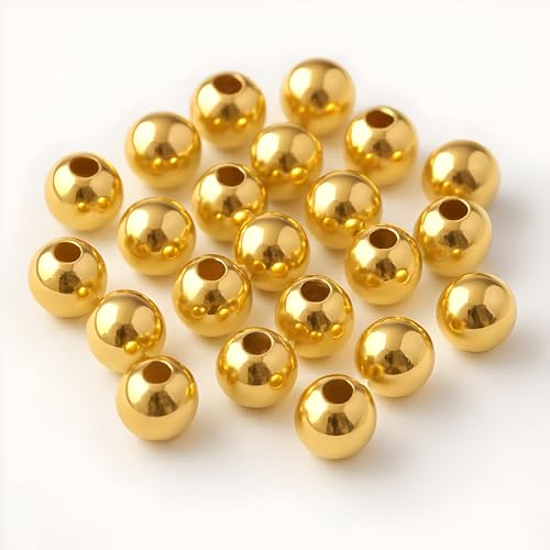 Image of 350 Pcs Golden Pearl Beads for Jewellery Making Kit | Bead Bracelet Making for Women Girls Kids | Crystal Beads for Craft | Pearls for Craft | 10mm | 200g
