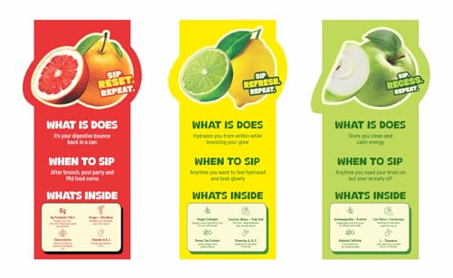 Image of Spoilt Sparkling Soda | Orange Grapefruit, Green Apple, Lemon Lime | Variety Pack | Real Fruit Juice & Natural Flavours | Monk Fruit Sweetened | Sugar Free | Pack of 3 | 250ml Each