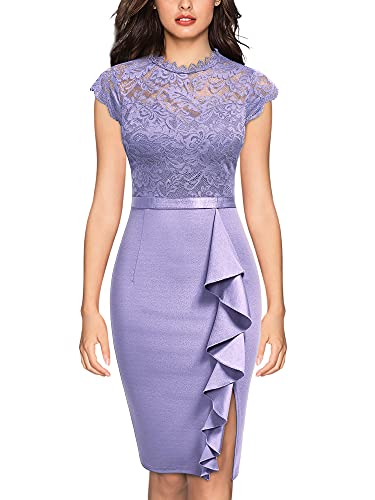 Image of Miusol Women's Retro Floral Lace Ruffle Style Cocktail Mini Dress