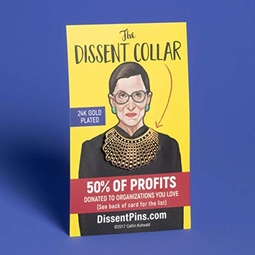 RBG Dissent Collar Enamel Pin - Modeled After Ruth Bader Ginsburg's Iconic Dissent Collar - I Dissent Pin with Double Clasps - Lace Collar RBG Lapel Pin, Hat Pins, Feminist Gifts by Dissent Pins4
