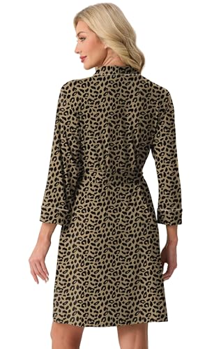 Image of PrinStory Womens Robe Knee Length Soft Knit Bathrobe S-2XL