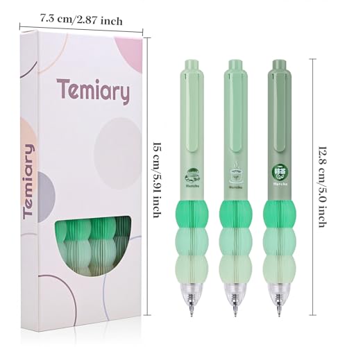 Temiary 4 bolígrafos gel retráctiles finos 0.5mm miniatura 2