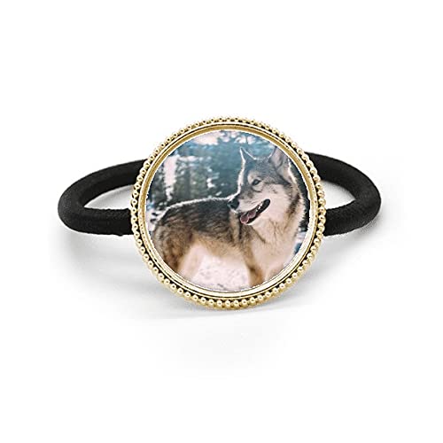 Tocado plata metal pelo corbata perro nieve con acabado esmaltado blanco
