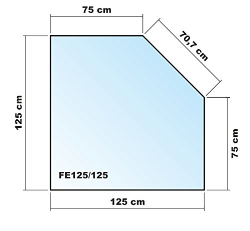 Funkenschutzplatte Fünfeck 125x125cm Glasplatte mit Dichtung