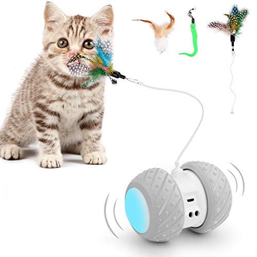 羽のおもちゃ 室内の猫のおもちゃ ロボットインタラクティブ猫玩具 光るおもちゃ 羽根付き猫玩具 内蔵LEDライト 不規則USB充電360度自転ボール 大容量電池 羽根4本 羽のおもちゃ 室内の猫のおもちゃ ロボットインタラクティブ猫玩具 光るおもちゃ 羽根付き猫玩具 内蔵LEDライト 不規則USB充電360度自転ボール 大容量電池 羽根4本