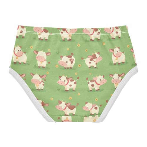 Wusikd Cute Baby Cow Girls' Underwear Cotton Cartoon Girls Briefs Soft Toddler Underwear 2T2