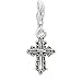 SEXY SPARKLES Clip on Cross Charm Dangle Pendant for European Clip on Charm Jewelry with Lobster Clasp