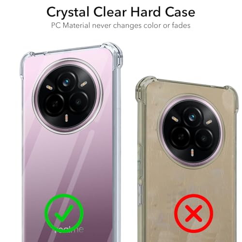 Image of Jkobi Shockproof Crystal-Clear Back Cover for Realme 14 Pro (Anti Yellow Case | Drop & Camera Protection | Hard Polycarbonate)