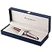 Waterman Expert bolígrafo, color rojo oscuro con adorno cromado, punta mediana con recambio de tinta azul, estuche de regalo
