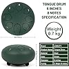 Lomuty 6 Inches 15 CM Steel Tongue Drum-8 Notes C Major Tuned Percussion Instrument-Handpan Drum with Bag, Music Book, Mallets and Finger Picks(Green) #2
