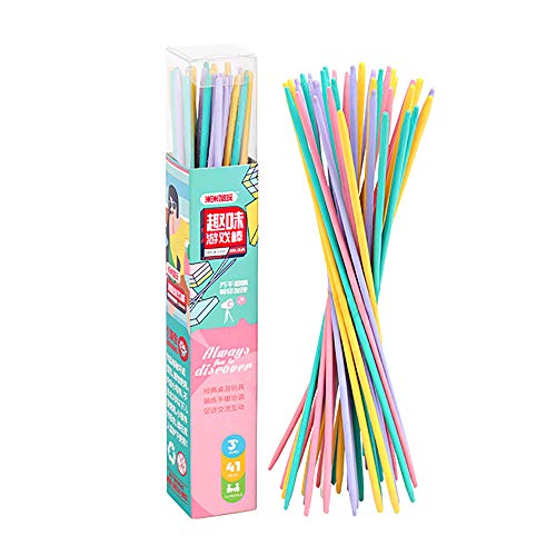 Lucky Shop1234 Classic Wooden Thin Pick Up Stick Game 41 Pieces Fun Family Game Gift Idea -- 7.3 Inch Long (1 Pack C)
