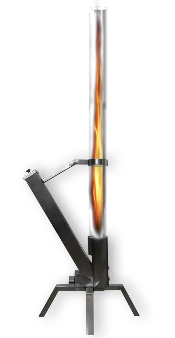 Feuerrohr Edelstahl Feuersäule Pelletfackel Gartenkamin für Terrasse