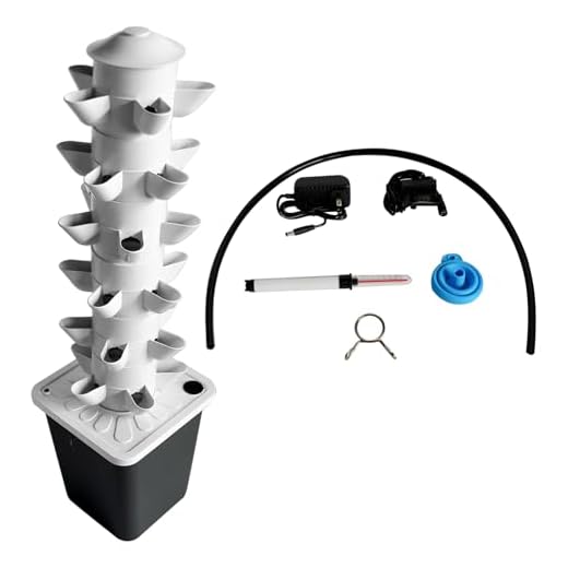 Hydroponic Growing System Outdoor Indoor Vertical Garden Home Gardening System Vertical Garden Planter with Pump and Movable Water Tank Vegetable Plant Gift for Gardening Lover Black (30-Plant)