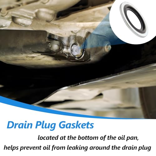 Ölablassschraube Dichtungen Ersatz, 20 Stück Aluminium-Dichtungen, Ölstopfen Dichtung ersetzt 110265505R 6079970345 8200641648 3121867