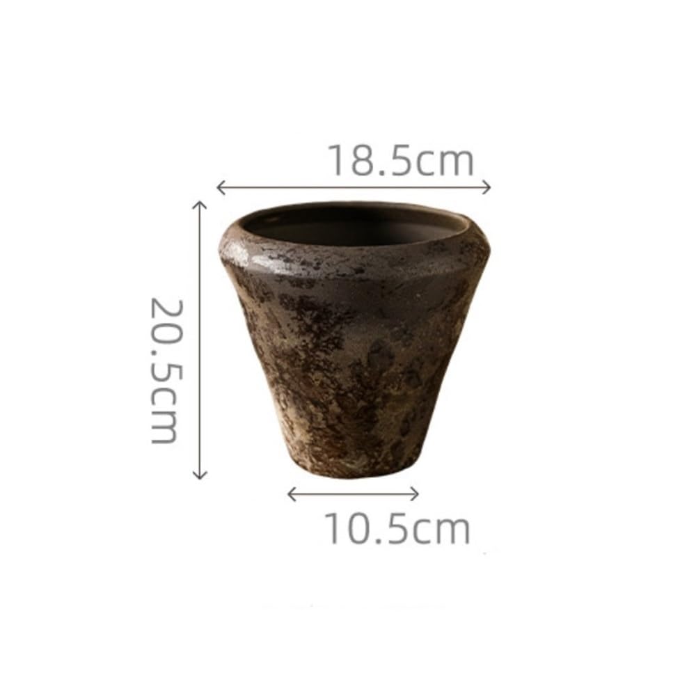 Vaso for piante in ceramica da fattoria, fioriera for interni ed esterni con foro di drenaggio, ornamento for vaso fiori texture