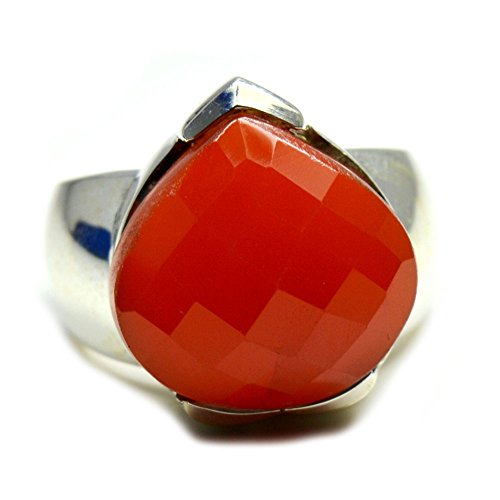 Onyx Rouge Bague Argent 925 Poire Mixte pour Rehausser Vos Tenues Quotidiennes