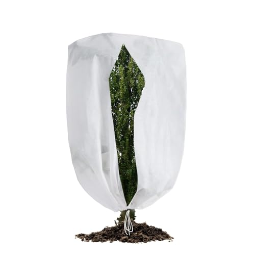 YORFULL Voile Hivernage, 200*240 CM Housse Hivernage Plante Exterieur, Housses de Protection pour Plantes avec Fermeture Eclair et Cordon de Serrage, Respirante et Résistante aux Déchirures (1 Pièce)