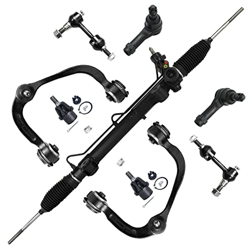 Image of Detroit Axle - Rack & Pinion Kit for 2004-2005 Ford F-150, Power Steering Rack and Pinion Front Upper Control Arms Lower Ball Joints Outer Tie Rods Sway Bars Replacement