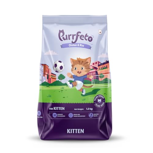 Image of Purrfeto Kitten Dry Cat Food | Chicken & Rice | 1.2 kg |40% Reduction in Urinary Tract Diseases | Promotes Brain & Vision Development | Enhances Immunity |Improves Digestive Health