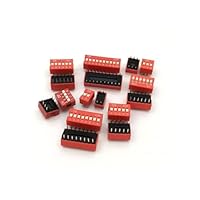 10 stück DIP Schalter Printschalter Switch Kodierschalter 1 2 3 4 5 6 7 8 9 10 12pin Auswahl, Zweireihiger DIP-Schalter, 2.54mm Rutschtyp Roter Kippschalter (DS-3P)