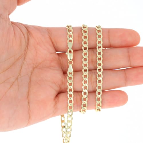 Nuragold NG10YCBH100-8.5 10K Yellow Gold 4.5Mm Cuban Curb Link Chain Bracelet thumb #3