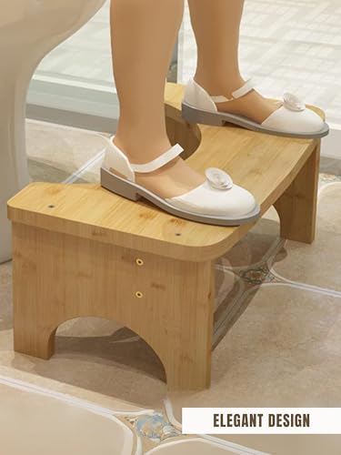 Toilettenhocker aus Holz, Ergonomische Badezimmerstufe. Physiologischer Fußstützenhocker, Multifunktional. Fördert die Natürliche Ablagerungshaltung und Entlastet den Darm bei Kindern und Erwachsenen.
