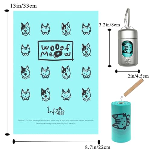 Image of Dog Poop Bag Dispenser for Leash with Snap Clip, Skin-friendly Texture Waste Bag Holder for Dog Walks and Cats, Pets Litter Bag Container, Indoor & Outdoor Use (Metal Color, 1)