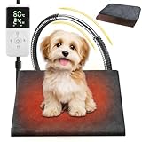 ペット用ホットカーペット【2025年独自開発コントローラー・ペット専門家鈴木監修】45x45cm ペットヒーター 犬 猫 30℃～60℃温度調節可能 14段階タイマー機能・新搭載24時間タイマー設定 自動電源オフ＆省エネ設計 恒温機能 PSE認証済み 噛み防止対策 金属スパイラル管付き カバー2枚洗濯可能 過熱保護 防水 暖房器具 寒さ対策 小動物 日本語取扱説明書付き