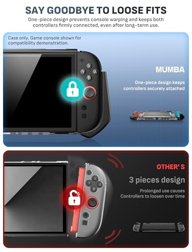 Image of mumba Dockable Case for Nintendo Switch 2 2025, [Blade Series] TPU Grip Protective Cover Accessories Compatible with Switch 2 7.9 Inch and Quick-Release Joy-Con Design (Blue /Red)