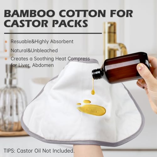 Image of Reusable Castor Oil Pack Wrap for Stomach Less Mess, Elastic Strap Cotton Machine Washable Anti Oil Leak 2pcs, Wistful Mauve