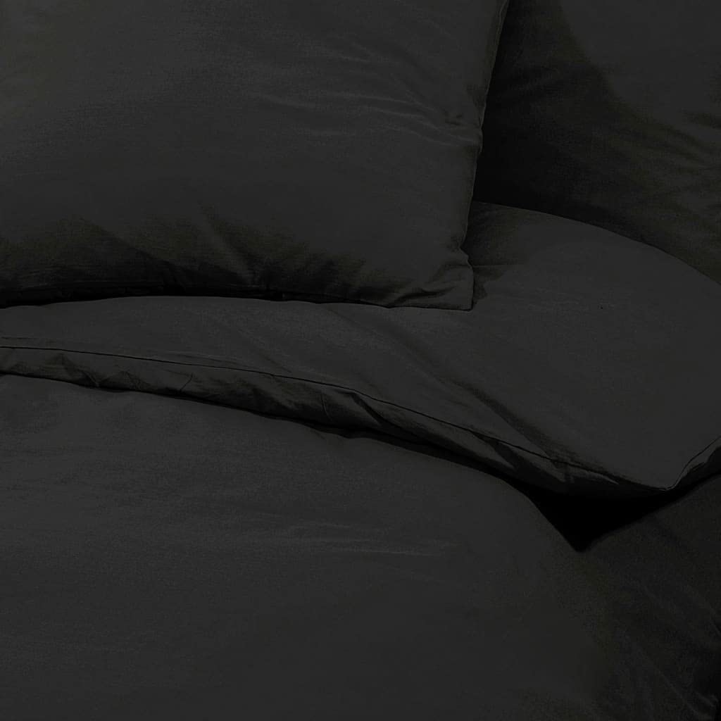 Generico Set Copripiumino Nero 240x220 cm in Cotone,Casa e Giardino,Biancheria,Lenzuola e Coperte,Copripiumini-136112