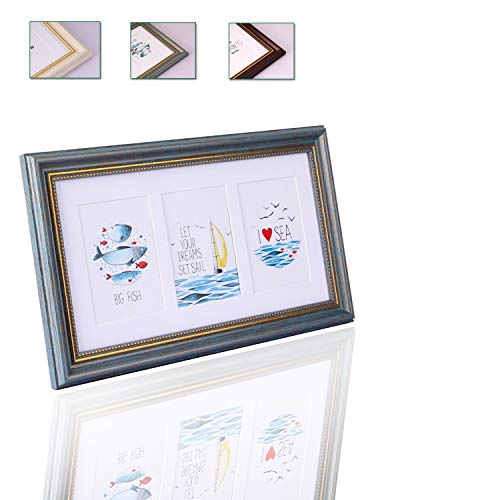 Sunshine smile Marco multifoto para 3 Fotos,Frames Set,Marco de Fotos,múltiple Galeria para 3 Fotos,Marco de Fotos Collage (Verde)