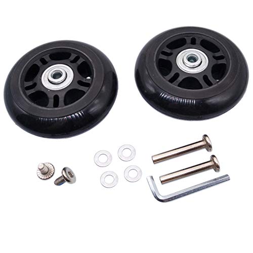 2Set OD 80mm Luggage Suitcase Replacement Wheels Axles Repair Wrench