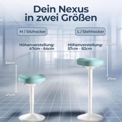 CLOUVOU Nexus Bürohocker Ergonomisch für aktives Sitzen | Höhenverstellbar – Ansicht 2