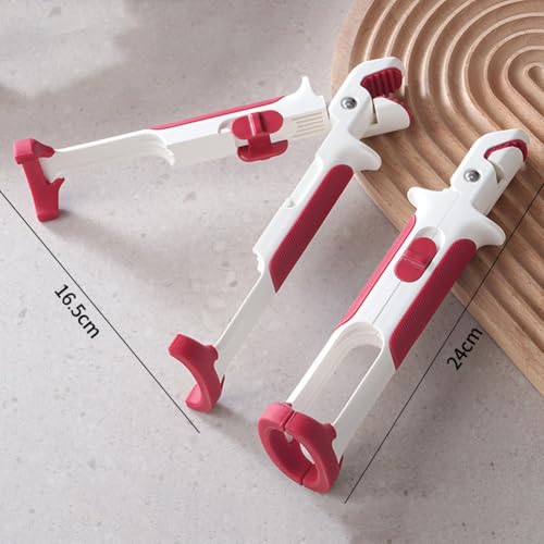 MeevrgR Cuenco multifuncional antiquemaduras y clip de placa con mango de silicona antideslizante para un agarre seguro, elevación segura de utensilios de cocina calientes del microondas, horno - imagen 3