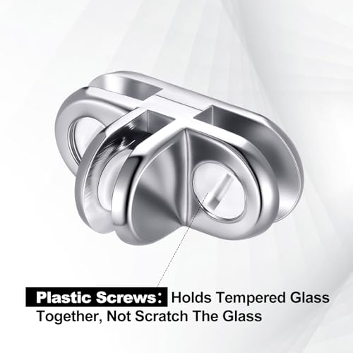 Image of 10 Pack 3 Way Metal Sneeze Guard Holder Glass Cube Connectors for 3 /16 inch Thick Glass, Acrylic Sheets & Particle Barrier Panels