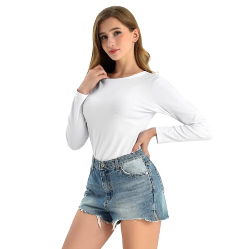 Leafigure Women's Ribbed Long-Sleeve Crewneck Top - image 2