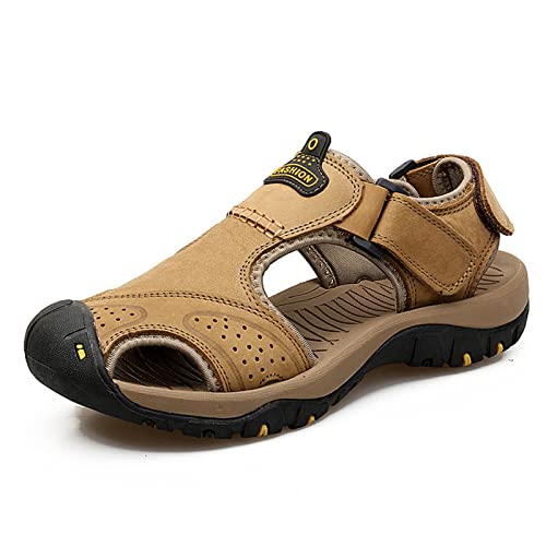 CHUUMEE Men's Sandals Leather Beach Sandals Summer Outdoor Sports Sandals