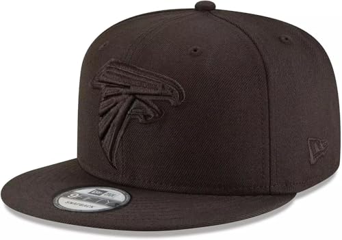 New Era NFL 9FIFTY Black On Black Adjustable Snapback Hat Cap One Size Fits All (Atlanta Falcons)