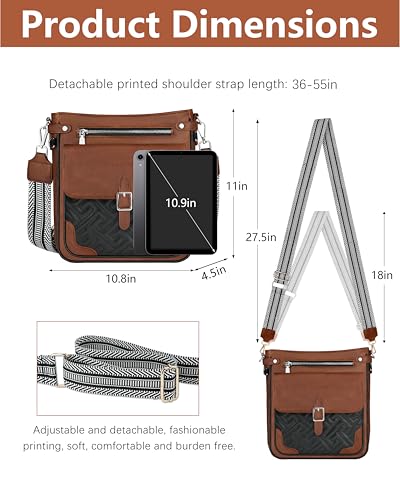 Image of Large Crossbody Bags for Women,Leather Crossbody Purse with RFID